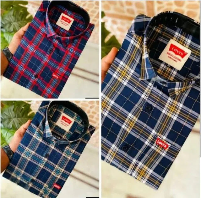 Levis Mens Check Shirts in Pack of 3