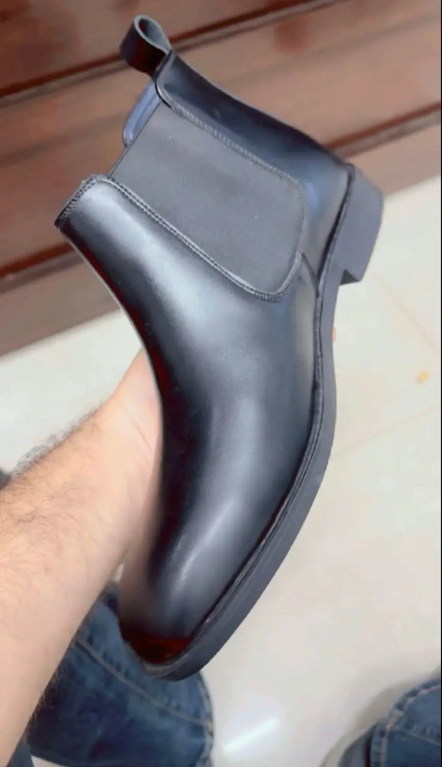Mens Casual  Leather Chelsea Boots