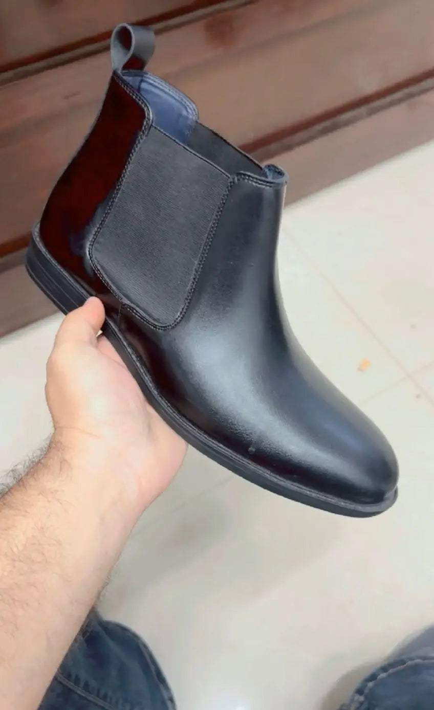 Mens Casual  Leather Chelsea Boots