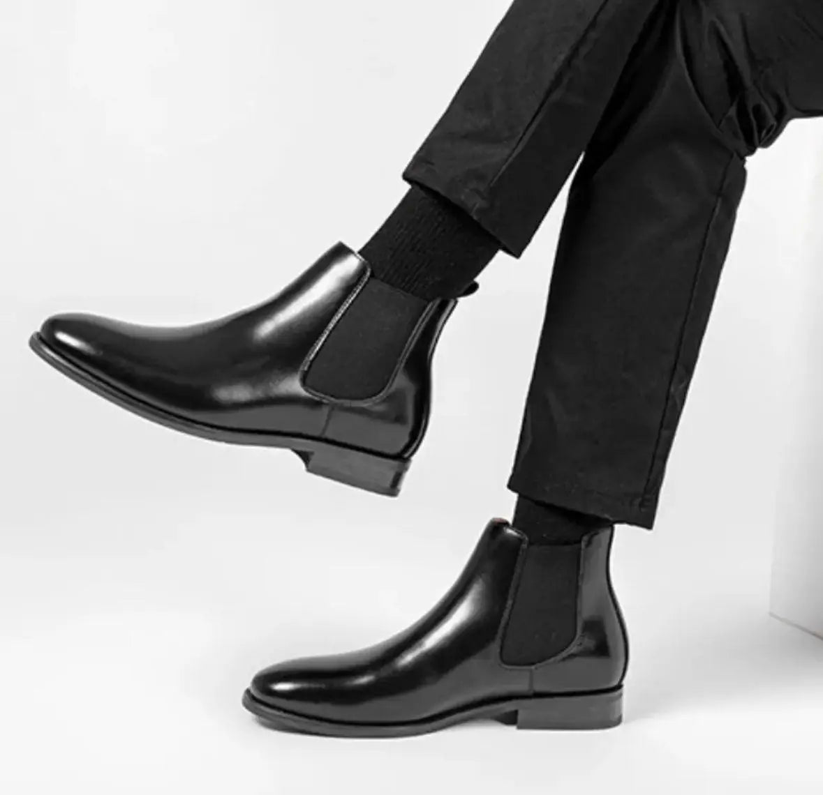 Mens Casual  Leather Chelsea Boots