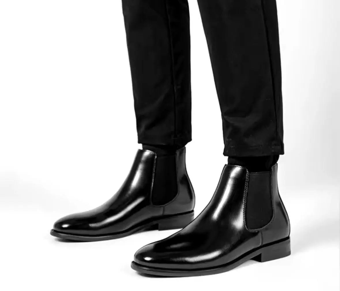 Mens Casual  Leather Chelsea Boots