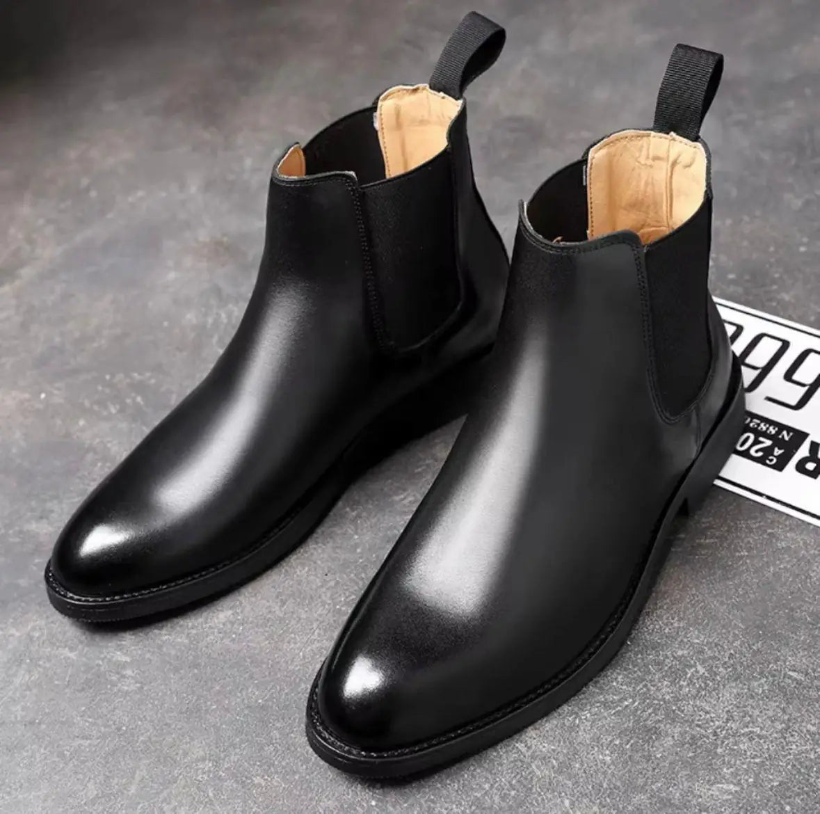 Mens Casual  Leather Chelsea Boots