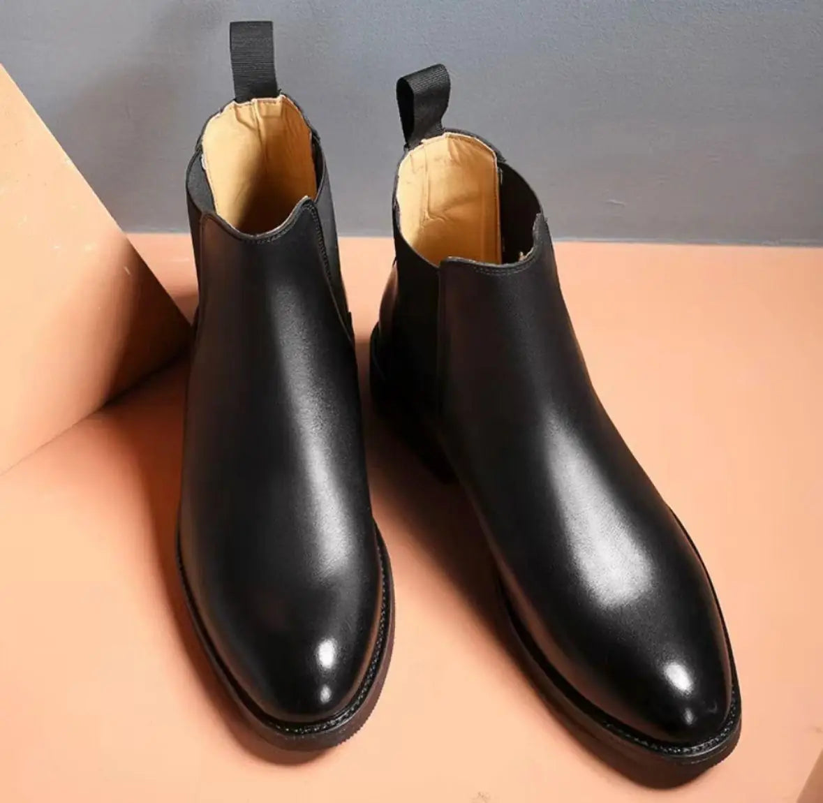 Mens Casual  Leather Chelsea Boots
