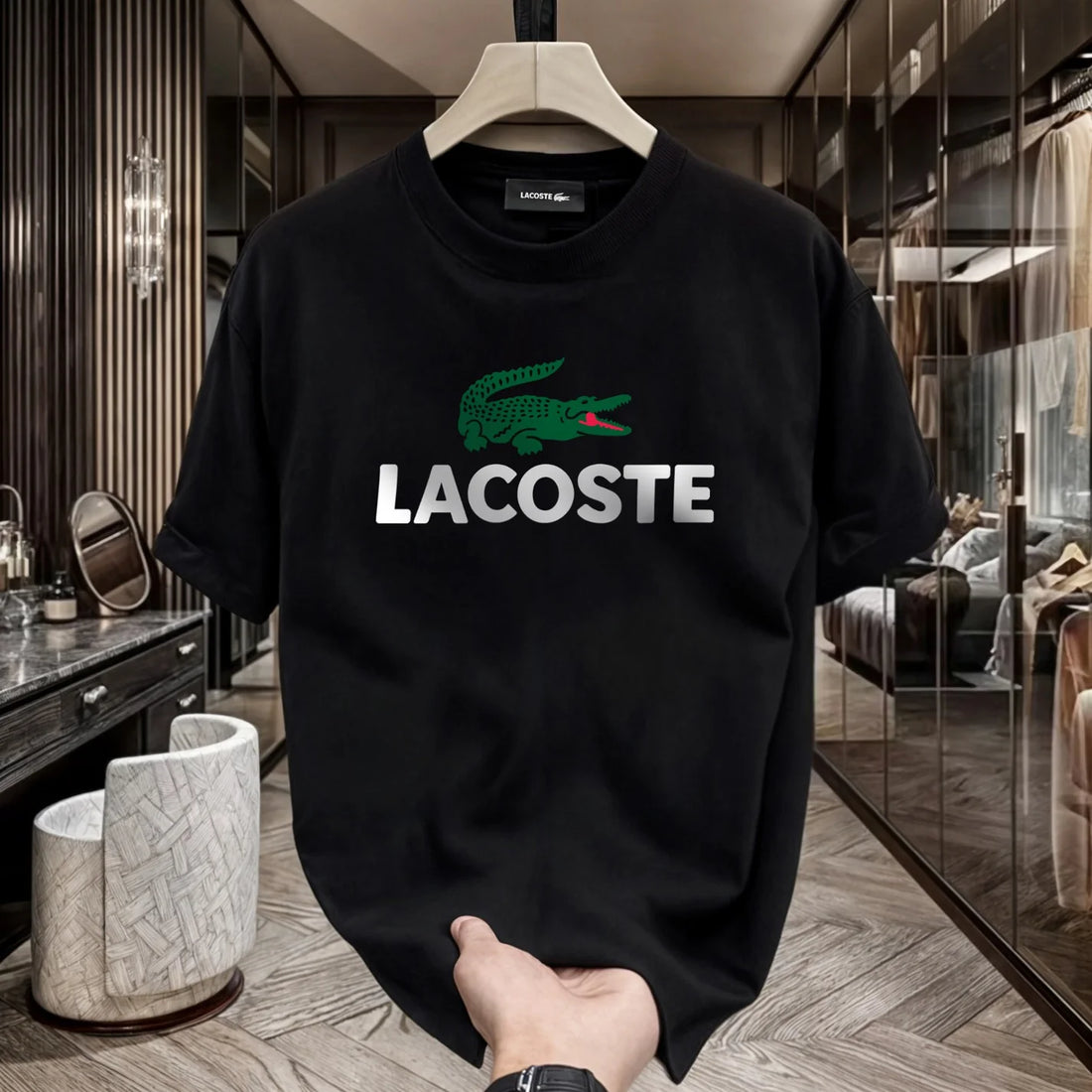 Lacoste Black Round Neck T-shirt