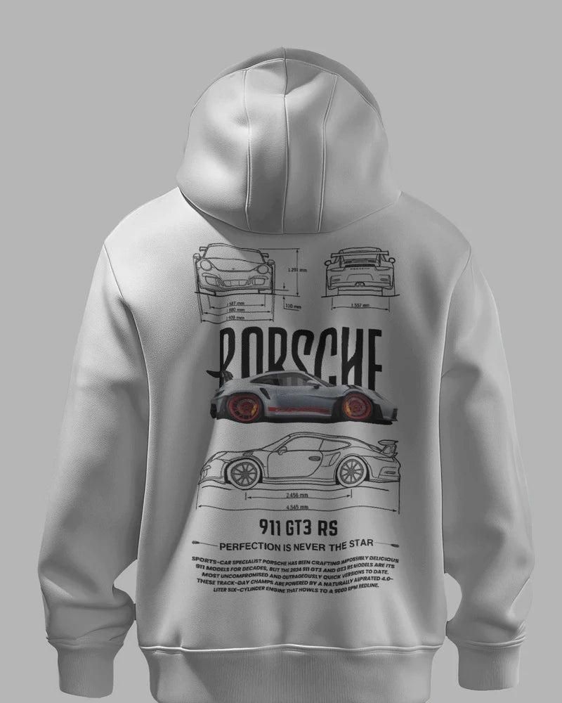 Men's Graphic  Porsche Printed white Hoodies