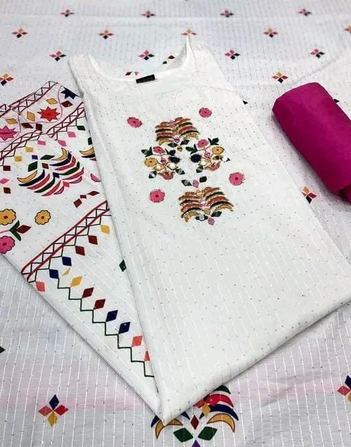 Muslin Sequence Kurta Dupatta set with Strechble  Pant Dupatta set