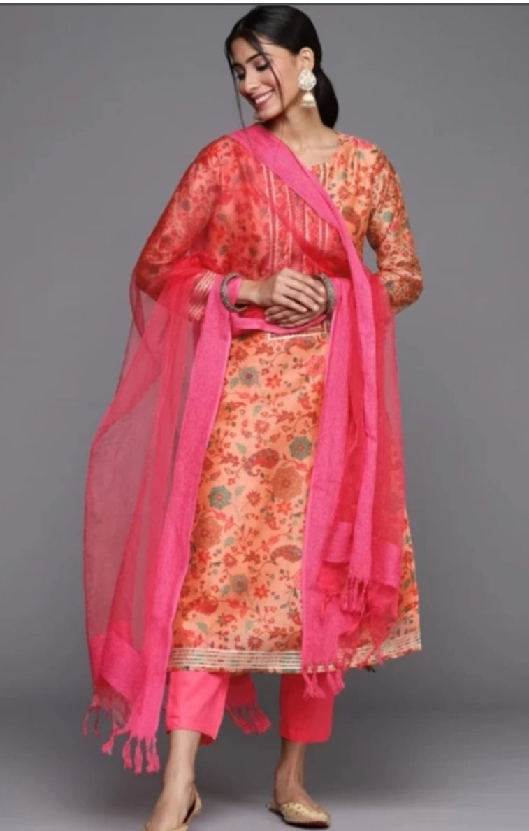 Varanga Party Wear Chanderi Silk Suit Set